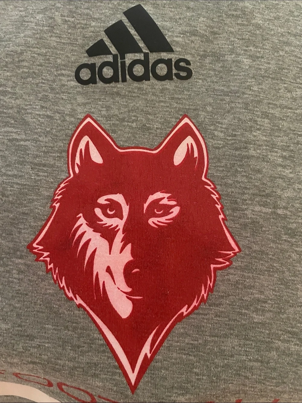 Men’s Adidas Football Sleeveless Training Shirt Large Tall Gray Red Wolf